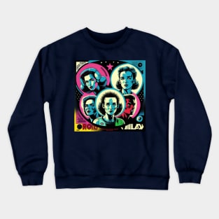 Retro Futurism 1980s Astronauts vs Aliens Crewneck Sweatshirt